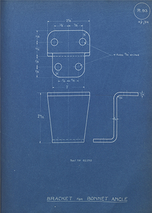 Albion Motors 82290 Bracket for Bonnet Angle WH Tildesley Forging Technical Drawing