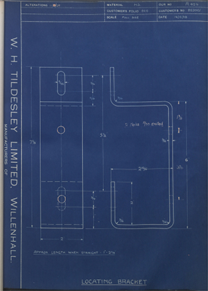 Albion Motors 8239E1 Locating Bracket WH Tildesley Forging Technical Drawing