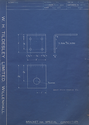 Albion Motors 8278E Bracket for Special Connection WH Tildesley Forging Technical Drawing