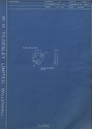 Albion Motors 8315C Flange WH Tildesley Forging Technical Drawing