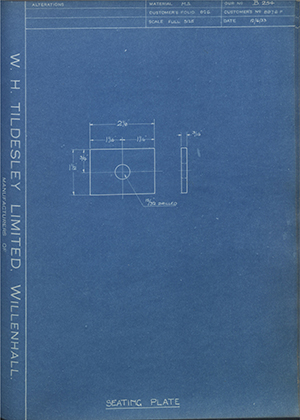 Albion Motors 8976F Seating Plate WH Tildesley Forging Technical Drawing