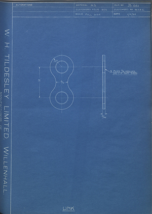 Albion Motors 9133C Link WH Tildesley Forging Technical Drawing