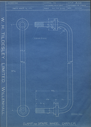 Albion Motors 9164N Clamp for Steering Wheel Carrier WH Tildesley Forging Technical Drawing