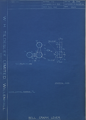 Albion Motors 9203Z54 Bell Crank Lever WH Tildesley Forging Technical Drawing