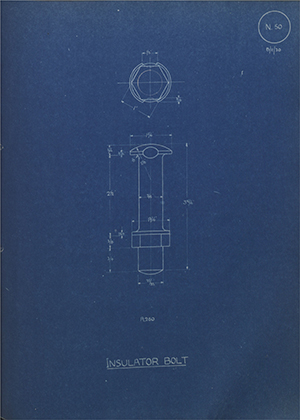 Alfred Wiseman LTD (Electric Tramway Equipment Co) A260 Insulator Bolt WH Tildesley Forging Technical Drawing