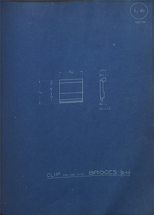 Alfred Wiseman LTD (Electric Tramway Equipment Co) B45 Clip for use with Bridges WH Tildesley Forging Technical Drawing