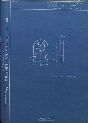 Aluminium (Hooley Bros) LTD  Eyeplate WH Tildesley Forging Technical Drawing