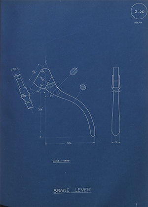 Amalgamated Carburetters (Amal Ltd) 1889 Brake Lever WH Tildesley Forging Technical Drawing