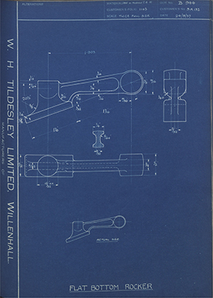 Amalgamated Carburetters (Amal Ltd) SA132 Flat Bottom Rocker WH Tildesley Forging Technical Drawing