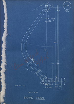 Armstrong Siddeley Motors LTD 10495 Brake Pedal WH Tildesley Forging Technical Drawing