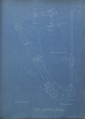 Armstrong Siddeley Motors LTD 13347 Foot Brake Pedal WH Tildesley Forging Technical Drawing