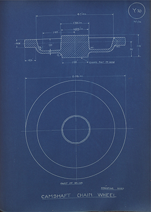 Armstrong Siddeley Motors LTD 45109 Camshaft Chain Wheel WH Tildesley Forging Technical Drawing