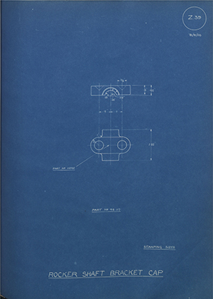 Armstrong Siddeley Motors LTD 45117 Rocker Shaft Bracket Cap WH Tildesley Forging Technical Drawing