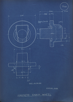 Armstrong Siddeley Motors LTD 45509 Magneto Chain Wheel WH Tildesley Forging Technical Drawing