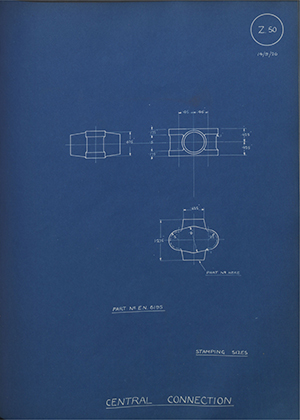 Armstrong Siddeley Motors LTD 6195 Central Connection WH Tildesley Forging Technical Drawing