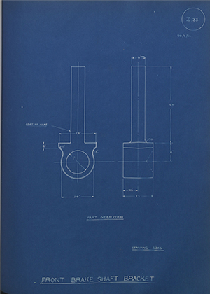 Armstrong Siddeley Motors LTD EN12941 Front Brake Shaft Bracket WH Tildesley Forging Technical Drawing