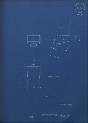 Armstrong Siddeley Motors LTD EN14563 Gear Selector Block WH Tildesley Forging Technical Drawing