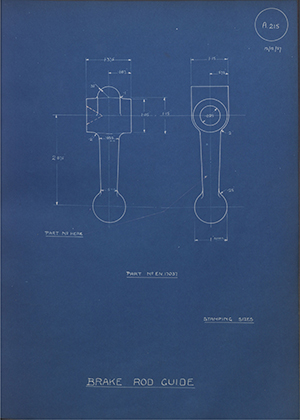 Armstrong Siddeley Motors LTD EN17037 Brake Rod Guide WH Tildesley Forging Technical Drawing