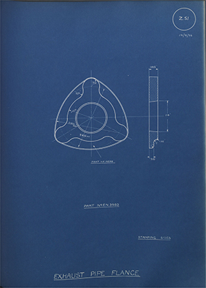 Armstrong Siddeley Motors LTD EN3483 Exhaust Pipe Flange WH Tildesley Forging Technical Drawing