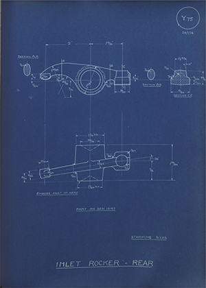 Armstrong Siddeley Motors LTD SEN13167 Inlet Rocker - Rear WH Tildesley Forging Technical Drawing