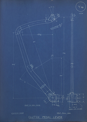 Armstrong Siddeley Motors LTD SEN1404B Clutch Pedal Lever WH Tildesley Forging Technical Drawing