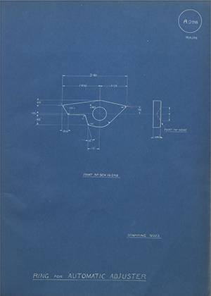 Armstrong Siddeley Motors LTD SEN18242 Ring for Automatic Adjuster WH Tildesley Forging Technical Drawing