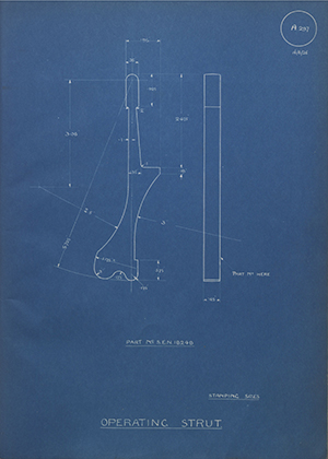 Armstrong Siddeley Motors LTD SEN18248 Operating Strut WH Tildesley Forging Technical Drawing