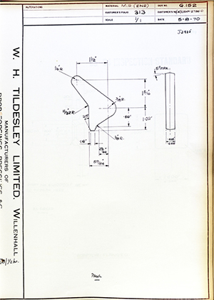 Armstrong Stevens & Son (HO)C5NN-2786-D Pawl WH Tildesley Forging Technical Drawing