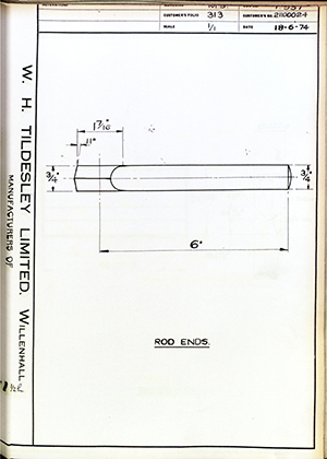 Armstrong Stevens & Son 21100024 Rod Ends WH Tildesley Forging Technical Drawing