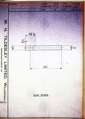 Armstrong Stevens & Son 211034 Rod Ends WH Tildesley Forging Technical Drawing