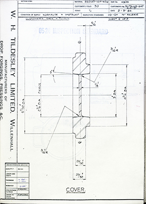 Armstrong Stevens & Son 31171-163-002 A13-27 Cover WH Tildesley Forging Technical Drawing