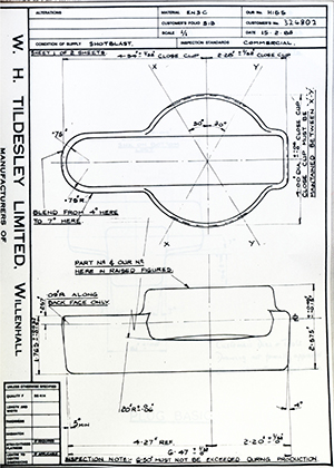 Armstrong Stevens & Son 324801 Plug Basic WH Tildesley Forging Technical Drawing