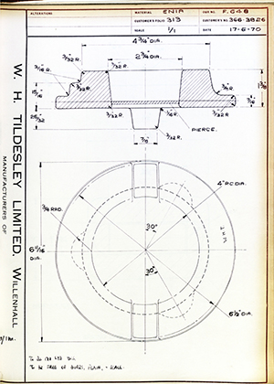 Armstrong Stevens & Son 366-3826  WH Tildesley Forging Technical Drawing