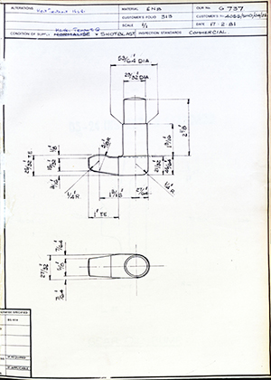 Armstrong Stevens & Son 4055/SHO/04/21  WH Tildesley Forging Technical Drawing