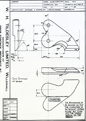 Armstrong Stevens & Son 501-022-3  WH Tildesley Forging Technical Drawing