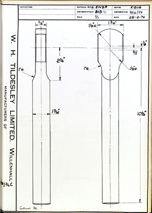 Armstrong Stevens & Son 9922/58  WH Tildesley Forging Technical Drawing