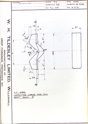 Armstrong Stevens & Son AS2686  WH Tildesley Forging Technical Drawing