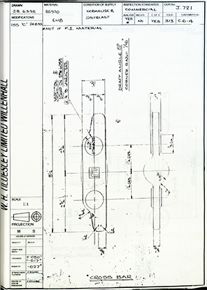 Armstrong Stevens & Son C6-4 Cross Bar WH Tildesley Forging Technical Drawing