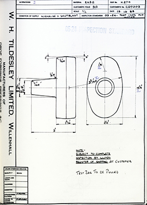 Armstrong Stevens & Son CD7003  WH Tildesley Forging Technical Drawing