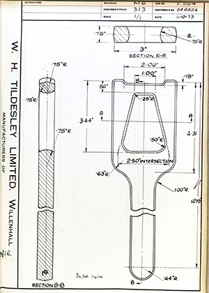 Armstrong Stevens & Son DIE9324  WH Tildesley Forging Technical Drawing