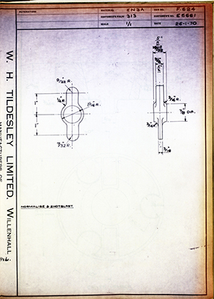 Armstrong Stevens & Son E5661  WH Tildesley Forging Technical Drawing