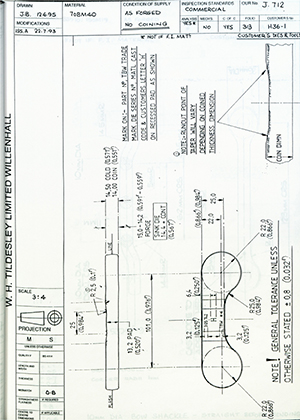 Armstrong Stevens & Son H36-1 - WH Tildesley Forging Technical Drawing