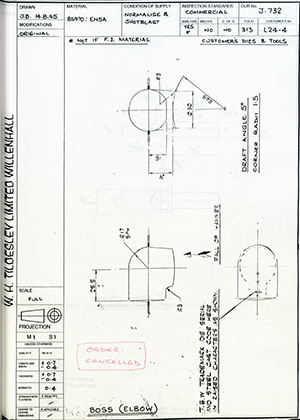 Armstrong Stevens & Son L24-4 Boss (Elbow) WH Tildesley Forging Technical Drawing