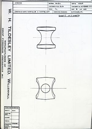 Armstrong Stevens & Son N14885-00  WH Tildesley Forging Technical Drawing