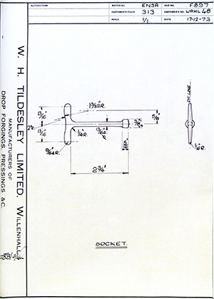 Armstrong Stevens & Son WAHL48 Socket WH Tildesley Forging Technical Drawing