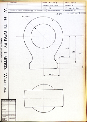 Armstrong Stevens & Son   WH Tildesley Forging Technical Drawing