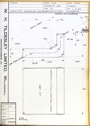 Armstrong Stevens & Son   WH Tildesley Forging Technical Drawing