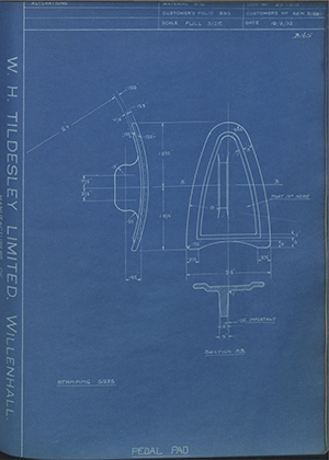 Army & Navy Stores SEN31881 Pedal Pad WH Tildesley Forging Technical Drawing