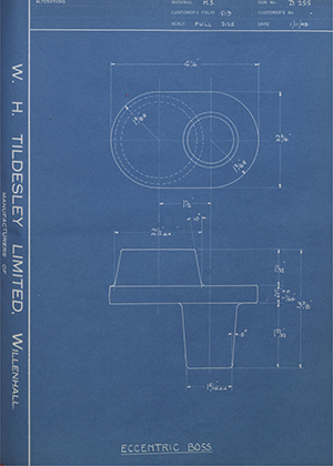 Atkinson Agricultural Appliances LTD  Eccentric Boss WH Tildesley Forging Technical Drawing