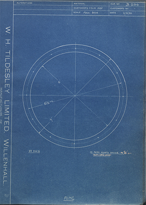 Barrowfield Leather Co  Ring WH Tildesley Forging Technical Drawing